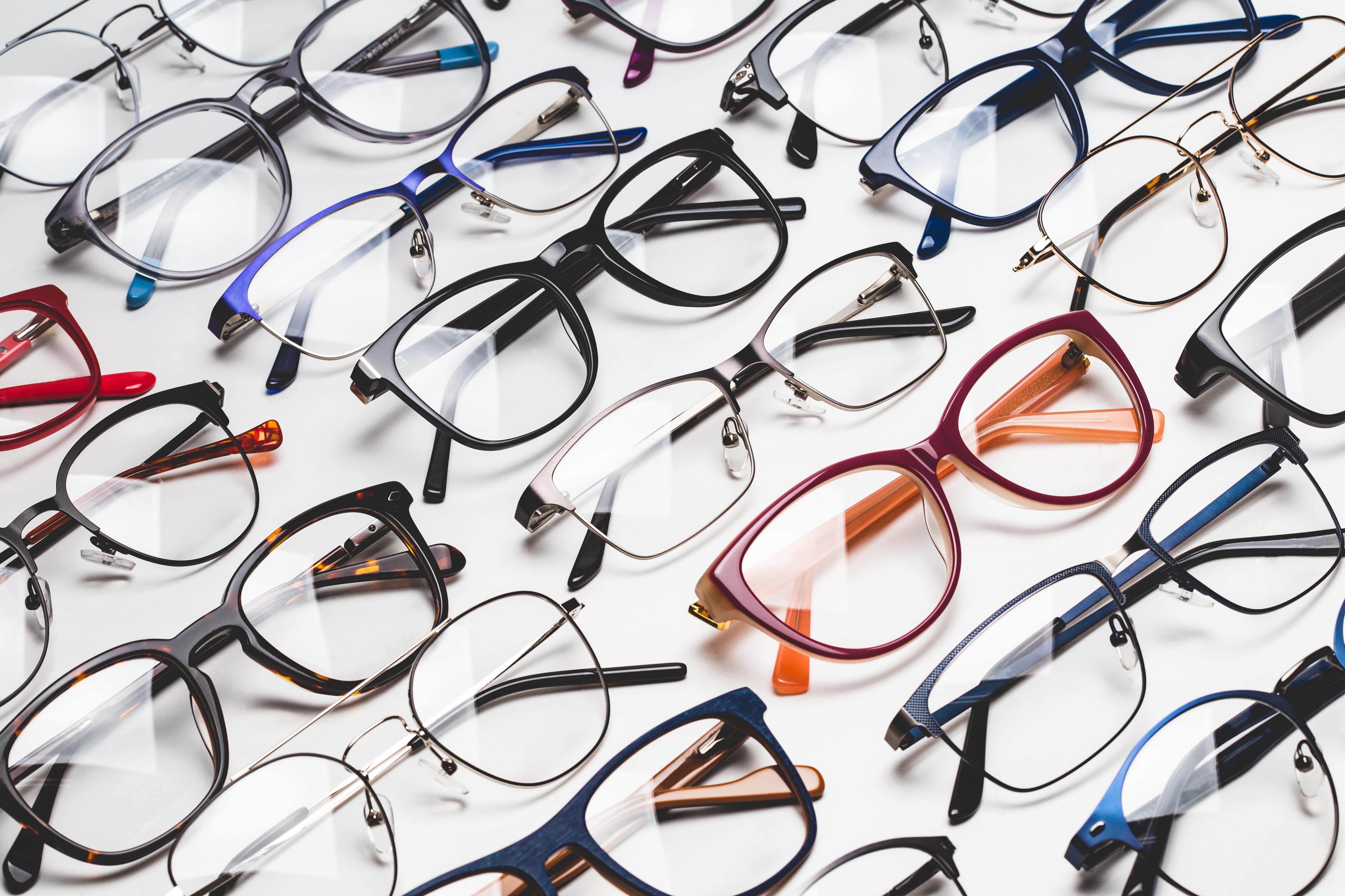 selection of eye glasses